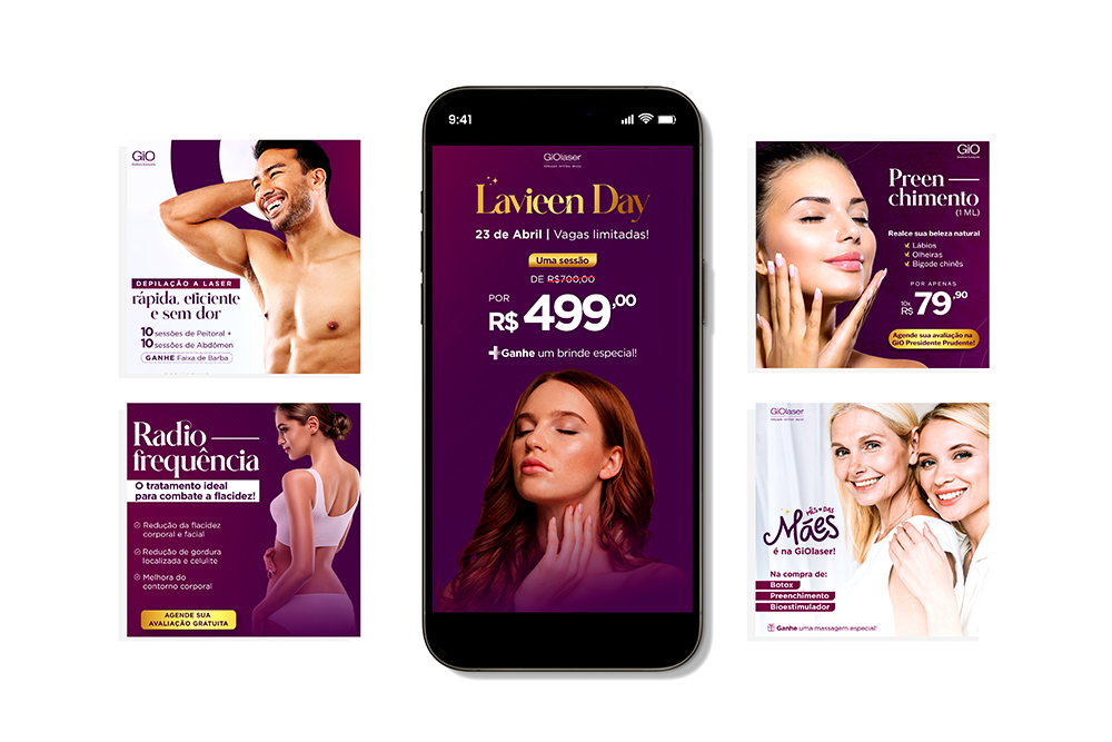 Social media designs for a medspa.