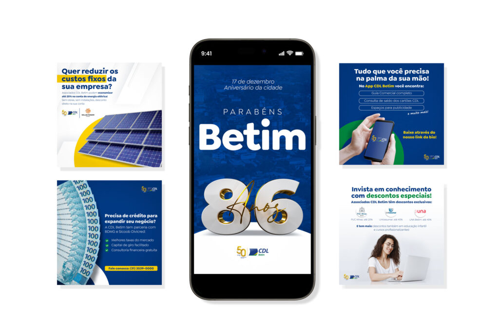 Social media graphic designs for a local business association.